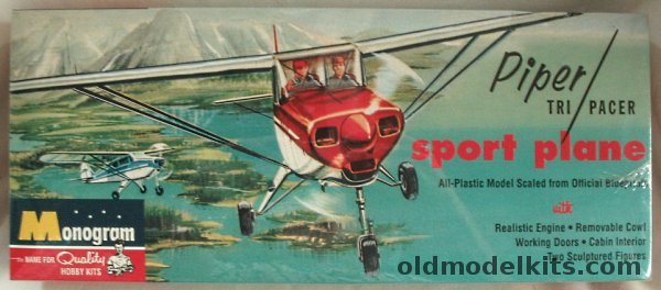 Monogram 1/32 Piper Tri-Pacer Sport Plane, 0025 plastic model kit